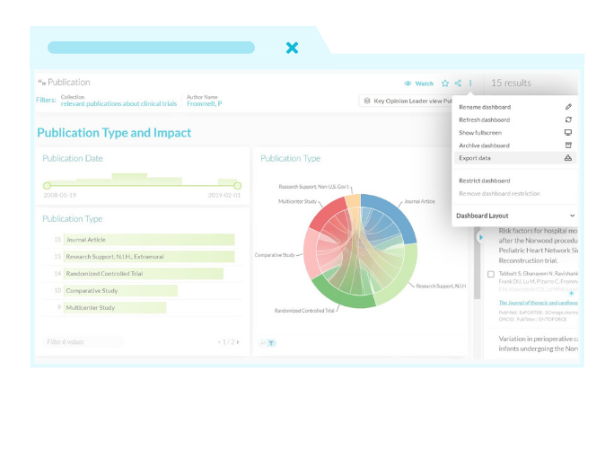 DISQOVER feature export results dasboards